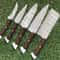 Unique Handmade Damascus Chef Knives With Elegant Rosewood Handles 0