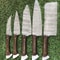 Unique Handmade Damascus Chef Knives With Elegant Rosewood Handles 1