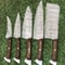 Unique Handmade Damascus Chef Knives With Elegant Rosewood Handles 3