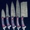 HandForged Damascus Kitchen Knife Set Twist Pattern Blades 2