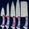 HandForged Damascus Kitchen Knife Set Twist Pattern Blades 0