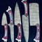HandForged Damascus Kitchen Knife Set Twist Pattern Blades 4
