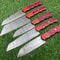 Premium Damascus Chef Knife Collection Handmade Rosewood Set 0