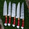 913 Custom Damascus Steel Chef Knives Full Handmade Set 2