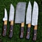 Damascus Steel Chef Knife Set With Rosewood Handle Hand Forged 2
