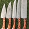 Custom Handmade Damascus Chef Knives Razor Sharp Kitchen Set 3
