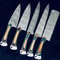 Twist Pattern Damascus Chef Knife Set Professional Handmade Knives 1