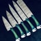 Handmade Damascus Steel Kitchen Knives Unique Twist Pattern Set 2