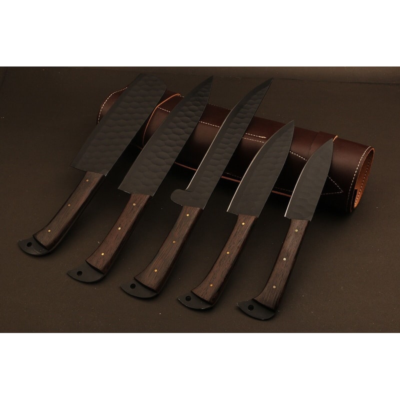 Professional Grade Handmade Damascus Chef Knives With Rosewood 0