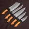 Custom Forged Damascus Knife Set For Cooking Chefs BBQ 2