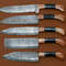 Handcrafted Damascus Steel Chef Knife Set Elegant Rosewood Design 1