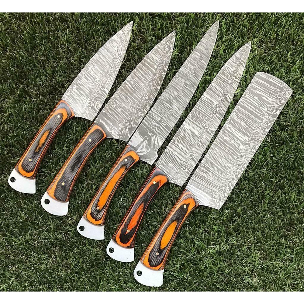 Twist Forged Damascus Steel Knives 5Piece Chef Knife Collection 0
