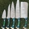 Damascus Steel Kitchen Knife Set Artisan Handcrafted Chef Tools 0