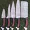 Handmade Damascus Chef Knives Professional Rosewood Kitchen Set 0