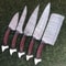 Handmade Damascus Chef Knives Professional Rosewood Kitchen Set 1