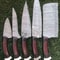 Handmade Damascus Chef Knives Professional Rosewood Kitchen Set 2