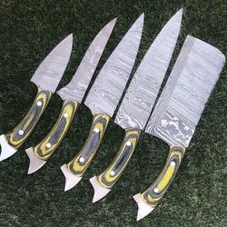 forged damascus chef knife collection – 9" to 13" kitchen set