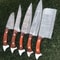 Twist Pattern Damascus Chef Knife Set Handmade Kitchen Knives 1