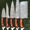 Twist Pattern Damascus Chef Knife Set Handmade Kitchen Knives 2