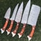 Twist Pattern Damascus Chef Knife Set Handmade Kitchen Knives 0