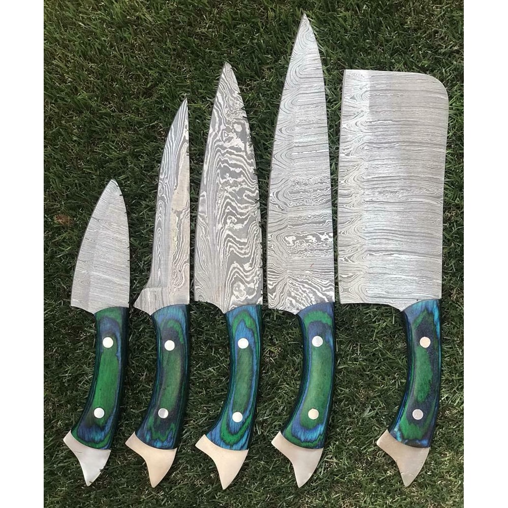 Custom Handmade Damascus Knives Razor Sharp Chef Set 2