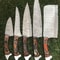 5Piece Twist Damascus Kitchen Knives Handmade Durable 0