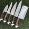 5Piece Twist Damascus Kitchen Knives Handmade Durable 1