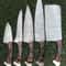 5Piece Twist Damascus Kitchen Knives Handmade Durable 2