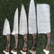 5Piece Twist Damascus Kitchen Knives Handmade Durable 2