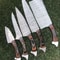 5Piece Twist Damascus Kitchen Knives Handmade Durable 3