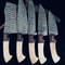 Professional Damascus Kitchen Knife Set Handmade In Twist Pattern 1