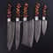 Handmade Damascus Steel Chef Knives Sharp Durable Rosewood Set 1