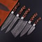 Handmade Damascus Steel Chef Knives Sharp Durable Rosewood Set 0