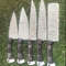 Damascus Steel Kitchen Knife Set 9 To 13 Handmade Knives 0