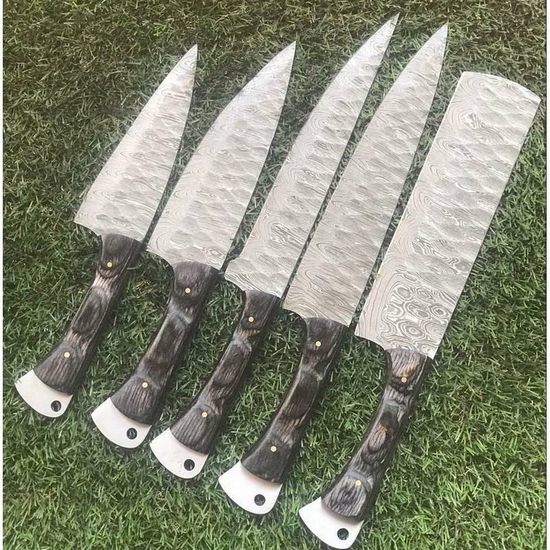 Damascus Steel Kitchen Knife Set 9 To 13 Handmade Knives 2