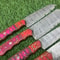 Rosewood Damascus Chef Knife Set Professional Handmade Knives 1