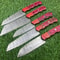 Rosewood Damascus Chef Knife Set Professional Handmade Knives 0