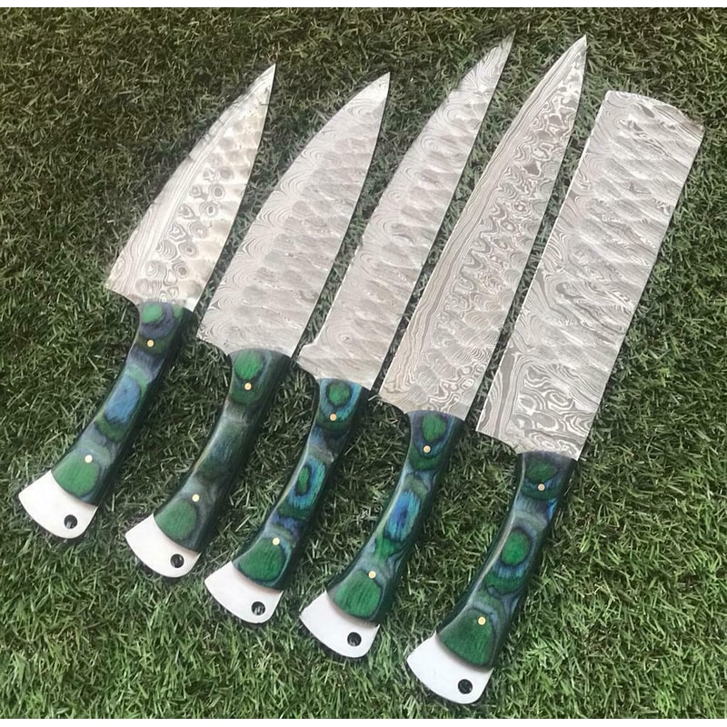 Handmade Damascus Chef Knife Collection Twist Forged Blades 1