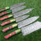 Handmade Damascus Steel Camping Chef Knife Set Of 6 Custom Forged Kitchen Outdoor Cooking Knives 1