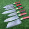 Handmade Damascus Steel Camping Chef Knife Set Of 6 Custom Forged Kitchen Outdoor Cooking Knives 0