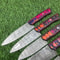 Custom Forged Damascus Steel Knives 6 Piece Camping Chef Set 1