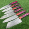 Custom Forged Damascus Steel Knives 6 Piece Camping Chef Set 0