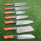 Hand Forged Damascus Steel Skinner Chef Knife Set Of 7 Custom Handmade Kitchen Outdoor Knives Fu 0