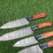 Hand Forged Damascus Steel Skinner Chef Knife Set Of 7 Custom Handmade Kitchen Outdoor Knives Fu 1