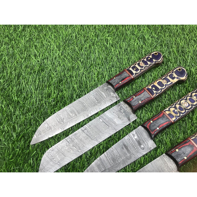 Damascus Steel Chef Knife Set 7 Handmade Forged Knife 2