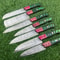 Damascus Steel Knife Set Of 7 Custom Handmade Kitchen Hunting 0
