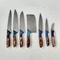 Damascus Knife Set 7 Pieces Handmade Chef Skinner Camping Knives 4