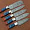 Handmade Damascus Steel 5Piece Chef Knife Set With Wood Handle Professional Kitchen Knives Gift Fo 1