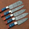 Handmade Damascus Steel 5Piece Chef Knife Set With Wood Handle Professional Kitchen Knives Gift Fo 1