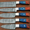 Handmade Damascus Steel 5Piece Chef Knife Set With Wood Handle Professional Kitchen Knives Gift Fo 2